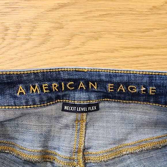 American Eagle Jeans Men 30x32 Blue Next Level Stretch Distress Denim Slim Pants - Picture 2 of 15